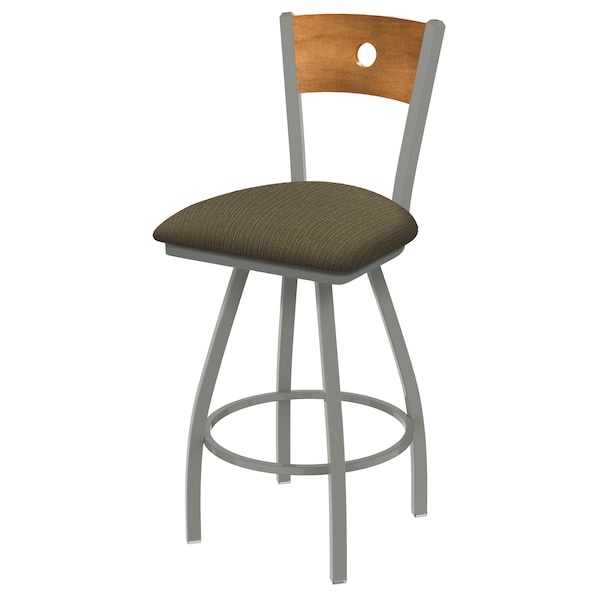 30" Swivel Counter Stool, SS Finish, Med Back, Graph Cork Seat